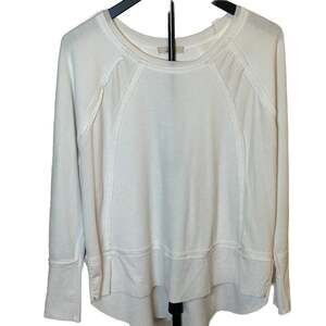 Chelsea & Violet L/S Womens XL Waffle Oversized Shirt Cream White
